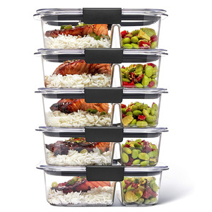 Recipientes <span class=keywords><strong>de</strong></span> Vidrio para Preparación <span class=keywords><strong>de</strong></span> Comidas con Múltiples Compartimentos y Cierres Herméticos - Ideales para la Planificación <span class=keywords><strong>de</strong></span> Comidas - Product Image 1