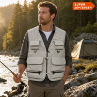 Gilet multi-poches unisexe style vintage tech pour activités de plein air, camping, pêche à la mouche, décontracté et tendance
