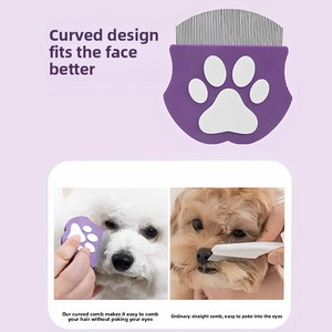 Mini Peine Facial para Mascotas, Perros Pequeños y <span class=keywords><strong>Gatos</strong></span>, Acero Inoxidable y PP, Diseño Simple, Cerdas Finas, Herramienta para Eliminar el Pelo - Cuidado de Cachorros - Product Image 2