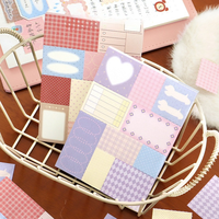 50 pièces par paquet de notes autocollantes, série Candy Magic House, papier à motifs minimalistes à carreaux pour la décoration de bullet journal