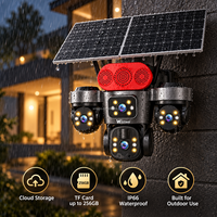 Kamera CCTV Solar PTZ Wistino 16MP 4G Multi Lensa 360 Deteksi Manusia AI Full HD IP66 Tahan Air Harga Pabrik