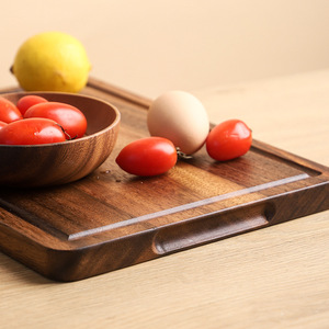 Tabla de cortar de madera de acacia ranurada, tabla de cocina de madera maciza para alimentos de bebé, tabla de cortar de madera para frutas, cocina - Product Image 4
