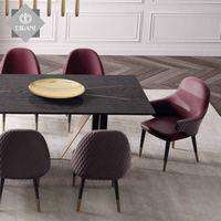 Nouvelle arrivée moderne confortable dinant la chaise avec la jambe en métal de haute qualité en cuir véritable chaise chaise de salle à manger moderne de luxe