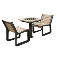 Table de pique-nique en bois WPC pour l'extérieur, usage public et commercial, école, restaurant, bistrot, jardin, terrasse, café extérieur, avec chaises