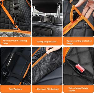 Funda Convertible impermeable para asiento de perro, hamaca antideslizante 600D a prueba de arañazos, cubierta de asiento de mascota con ventana de malla para coches - Product Image 6