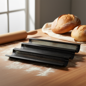 ถาดอบขนมปังบาแกตต์เคลือบสารกันติด ขนาด 40x30x4 ซม. สำหรับทำขนมปัง - Product Image 3