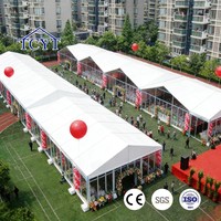 Tente de réception extérieure en alliage d'aluminium et tissu PVC, construction manuelle, pour événements