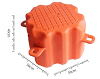 Plateforme flottante en HDPE à haute flottabilité, cube ponton, flotteur de bateau durable, marque Piston Botai, 500x500x400mm, protection UV