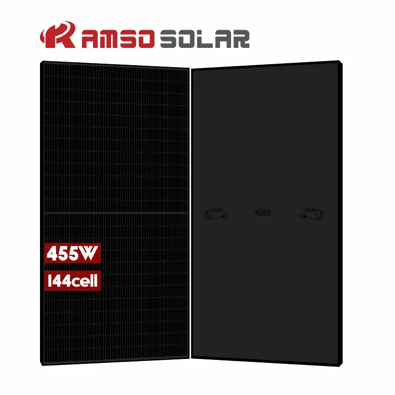 Good price sunpower mono panels 455w full black double glass solar panels with 30 years warranty