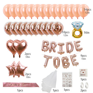 Enterrement de vie de jeune fille européenne et américaine, voile de mariage, ballon, costume de mariée, bandoulière, sangle d'étiquette - Product Image 4