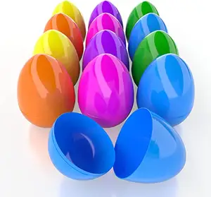 OEM Customized surprise wedding holiday plastic use Egg shell light color plastic toy filled easter eggs