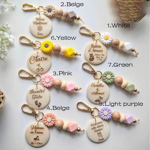 Llavero acrílico DUOYING con medallón personalizado-Cumpleaños, regalo del Día de la madre para abuela, abuelo, padres y maestros - Product Image 2