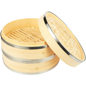 Vaporizador de <span class=keywords><strong>bambú</strong></span> de Color para cocinar, Dim Sum Dumplings Dimsum chino japonés redondo grande, cesta orgánica de acero inoxidable - Product Image 5