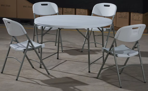 Venta caliente al aire libre Mesa Redonda de 6 pies, mesa redonda de material HDPE, escritorio completo - Product Image 5