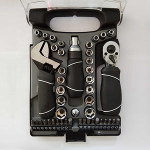 Professional 46-Piece Auto Repair Tool Kit <b>1</b>/<b>4</b> In Metric Socket Set With <b>Ratchet</b> And Wrench For Vehicle Maintenance - Product Image 3