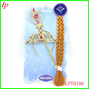 Ensemble Couronne, Baguette Magique et Tresse Elsa La Reine des Neiges en Résine Plastique, Jouet Coiffe LPT0173 - Product Image 2