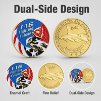 Pièce de collection Falcon Challenge Coin en métal, badge souvenir, vente en gros, logo personnalisé, cadeau OEM, imprimé UV, moulé sous pression, marque F-16 YunQi, Chine