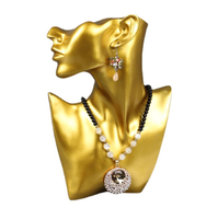 Présentoir de bijoux demi-portrait, en résine, présentoir de collier, accessoires de comptoir, porte-bracelet et boucles d'oreilles, statue d'exposition de bijouterie