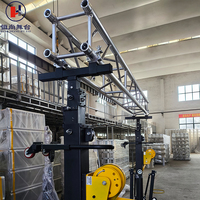 Soporte de elevación portátil plegable de acero para exteriores con manivela, 6M, con puntal vertical y estabilizadores, para altavoces Line Array y escenario