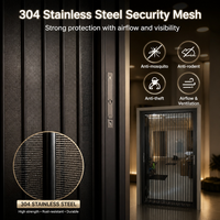 Porte accordéon rétractable en maille diamantée sur mesure en alliage d'aluminium pour les projets résidentiels, hôteliers et de villas en Arabie Saoudite