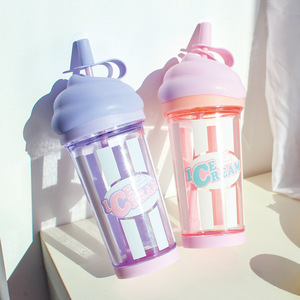 Madou – tasse de paille en forme de crème glacée pour l'été, tasse à café en plastique, bouteilles de Sport pour enfants, gobelet froid personnel, bouteilles <span class=keywords><strong>d</strong></span>'eau pour enfants - Product Image 3