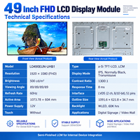 Module d'affichage LCD TFT 49 pouces LD490EUN-UHB1 FHD 1920x1080 IPS 500 Nits LVDS 51 broches LCM commercial pour intégration OEM