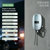 Nouveau chargeur EV intelligent 7 kW 32 A monophasé Type B 30 mA RCD IP65 Plug&Charge avec câble de 5 m blanc, support mural pour borne de recharge EV