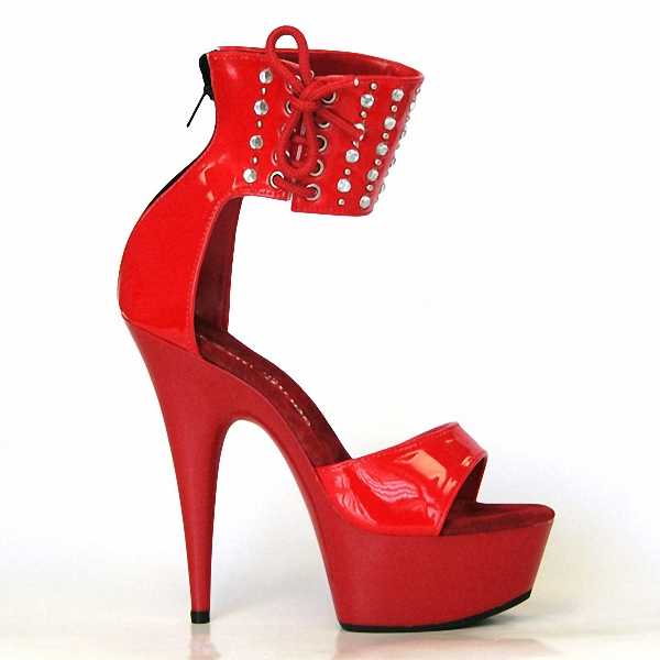 6-inch pole dance platform Ankle Strap striptease shoes 15cm leaky toe large women's banquet party High Heels Sandals Rhinestone