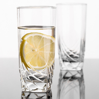Verres à boire personnalisés avec motif diamant, verre transparent à base épaisse, verre highball, gobelet pour bar