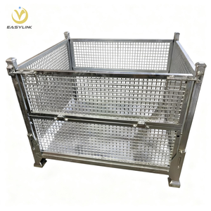 Conteneurs en fil métallique robustes Easylink, cages de transport et de stockage pliables, protection contre la corrosion - Product Image 4