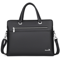New Designer Black Custom Briefcase Purse Handbag Men's PU Leather Laptop Messenger Bag Waterproof Briefcases