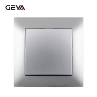 Interrupteurs muraux GEYA personnalisés 86*86 norme européenne IP20 étanches et durables en PC, minimalistes, 1 gang 1 voie, 10A 250V, durée de vie de 40 000 cycles