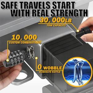 Verrou de sécurité pour attelage de remorque, <span class=keywords><strong>goupille</strong></span> de 5/8 po avec une longueur utilisable de 3,5 po, capacité de charge de 30 000 lb - Verrou de sécurité robuste pour récepteurs de 2 po et 2,5 po - Product Image 6
