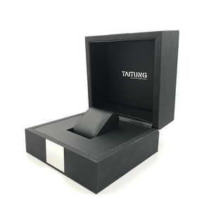 New Design Personalized Bio-Degradable Pe Black Leather Watches Storage Box