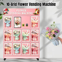 Distributeur automatique intelligent 24h/24 et 7j/7 de fleurs réfrigérées XYZ Commercial – 10 casiers pour bouquets de fleurs fraîches