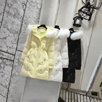 Nouveau Manteau Bomber Imperméable d'Hiver 2025 pour Femmes à Capuche Design Long Épais Polyester/Coton Poids du Tissu 1200g
