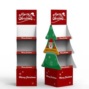 一加定制可折叠瓦楞纸板展示架现代超市商店促销广告纸地板托运人 - Product Image 6