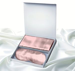 ชุดกล่องของขวัญสามชิ้นผ้าไหมจำลองยืดหยุ่นลำไส้ใหญ่หน้ากากปิดตาปลอกหมอนปิดกั้นแสง - Product Image 4