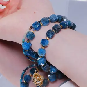 C&H Designer Faceted Edelstein blau Phosphorescence Mode-Schmuck-Armbänder natürliche Kristall-Quarz-Perlen mit individuellen Reize
