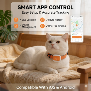 Collier GPS GSM intelligent pour animaux de compagnie, chiens, chats, étanche, localisation en temps réel, 4G, léger, en plastique, localisateur d'animaux portable - Product Image 1