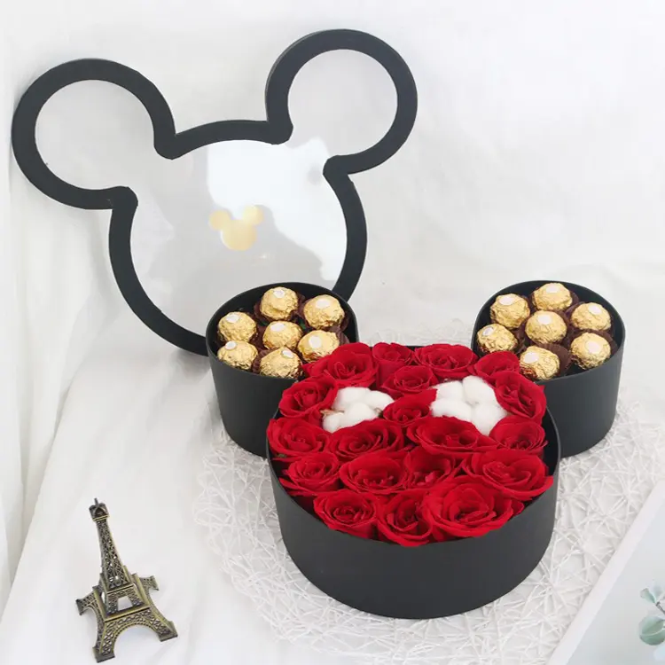 Paket Hadiah Kertas Karangan Bunga Karangan Bunga Mickey Mouse Rose Set Topi Bunga Mama Mouse Kotak Hadiah