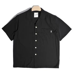 Camicia estiva <span class=keywords><strong>Casual</strong></span> da <span class=keywords><strong>uomo</strong></span> tinta unita a maniche corte monopetto Design <span class=keywords><strong>abbigliamento</strong></span> comodo - Product Image 1