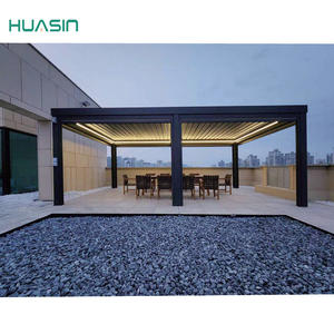 מותאם אישית מותאם אישית פרגולה חיצוני ממונע עמיד למים אלומיניום גג גן בוער גן פרגולה ביוקלימי - Product Image 4