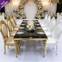 Chaise de jardin en résine plastique dorée et blanche sculptée, style royal de luxe, pour mariage, événement, banquet, réception – Fournisseur direct usine