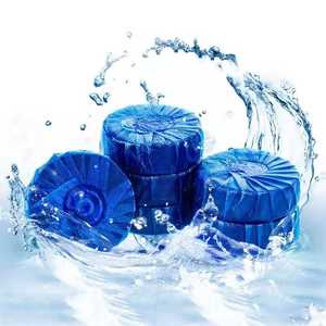 Limpiador de taza de inodoro azul automático Tabletas Limpiadores y desodorantes de tanque sólidos desechables - Product Image 1