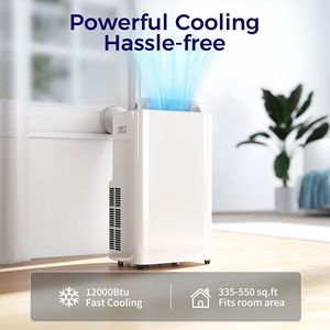 12000BTU <b>Portable</b> <b>AC</b> <b>Unit</b> with Remote Control 3 Fan Modes 24-Hour Cooling Dehumidifier Ventilating UK Plug for Room Application - Product Image 6