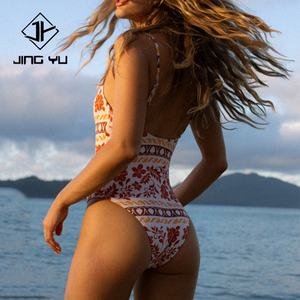 ชุดว่ายน้ำดีไซน์เนอร์จากโรงงาน ชุดว่ายน้ำหรูหราสไตล์โบฮีเมียน ชุดว่ายน้ำพิมพ์ลาย ชุดว่ายน้ำไนลอนรีไซเคิลสั่งทำพิเศษ ชุดว่ายน้ำวันพีซสำหรับผู้หญิง - Product Image 3