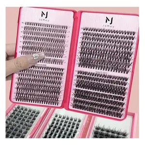 Private Label atacado Extensões de cílios Individuais Faux Mink Lash Segmento Natural DIY Eyelash Extensão Kit Cluster Lashes