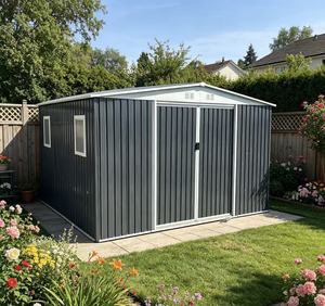 <span class=keywords><strong>Abri</strong></span> <span class=keywords><strong>de</strong></span> <span class=keywords><strong>jardin</strong></span> préfabriqué <span class=keywords><strong>en</strong></span> métal gris zingué à 2 fenêtres pour outils <span class=keywords><strong>de</strong></span> <span class=keywords><strong>jardin</strong></span> - Product Image 1