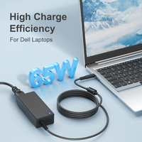 Chargeur pour ordinateur portable 65W 19.5V 3.34A 4.5*3.0mm Connecteur DC à embout bleu Adaptateur d'alimentation de bureau de remplacement pour Dell XPS Inspiron Vostro